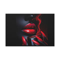 Midnight Seduction – Modern Red Lips Wall Art