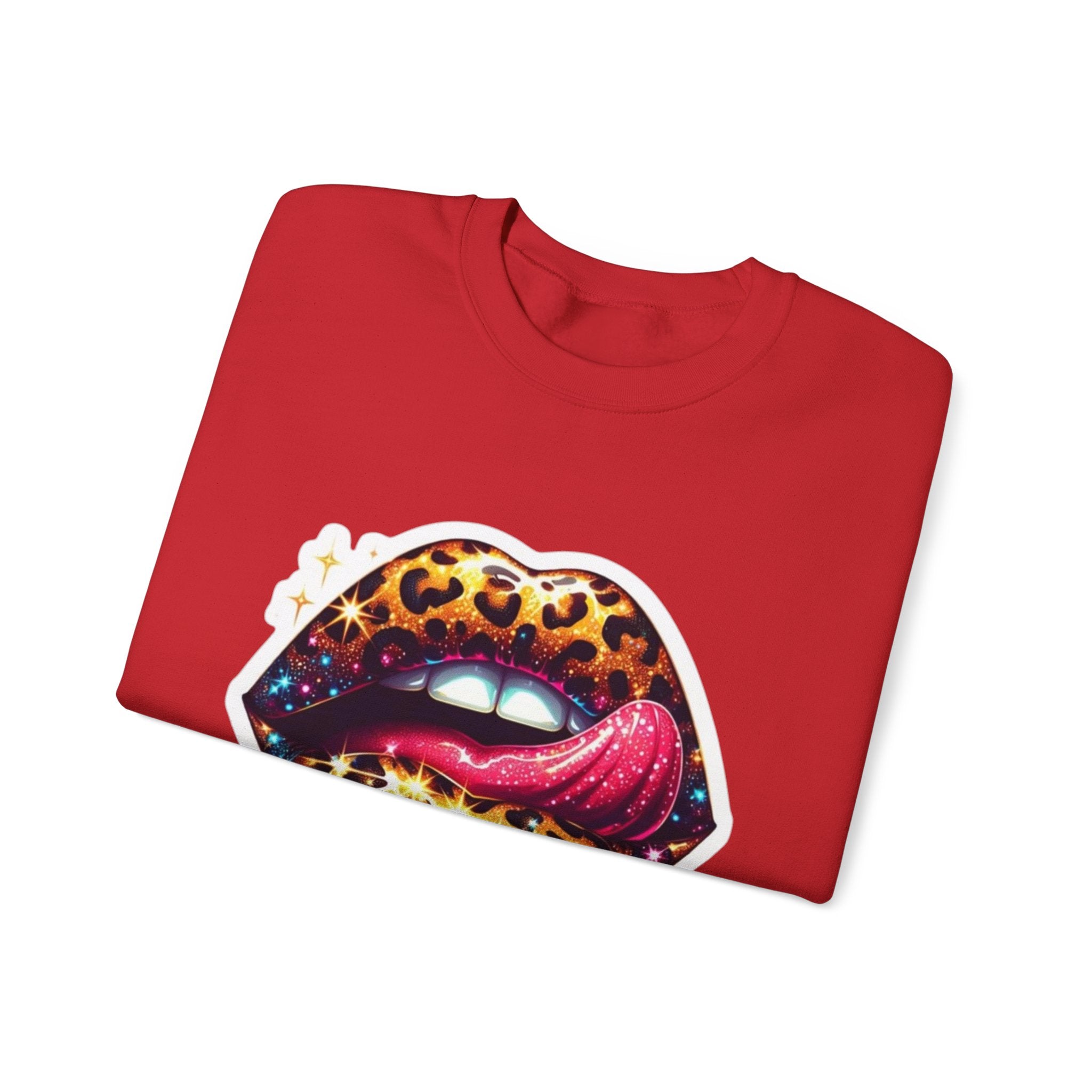 Wild Glam" Cosmic Leopard Lips Premium Sweatshirt