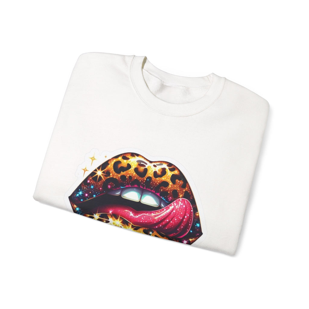 Wild Glam" Cosmic Leopard Lips Premium Sweatshirt