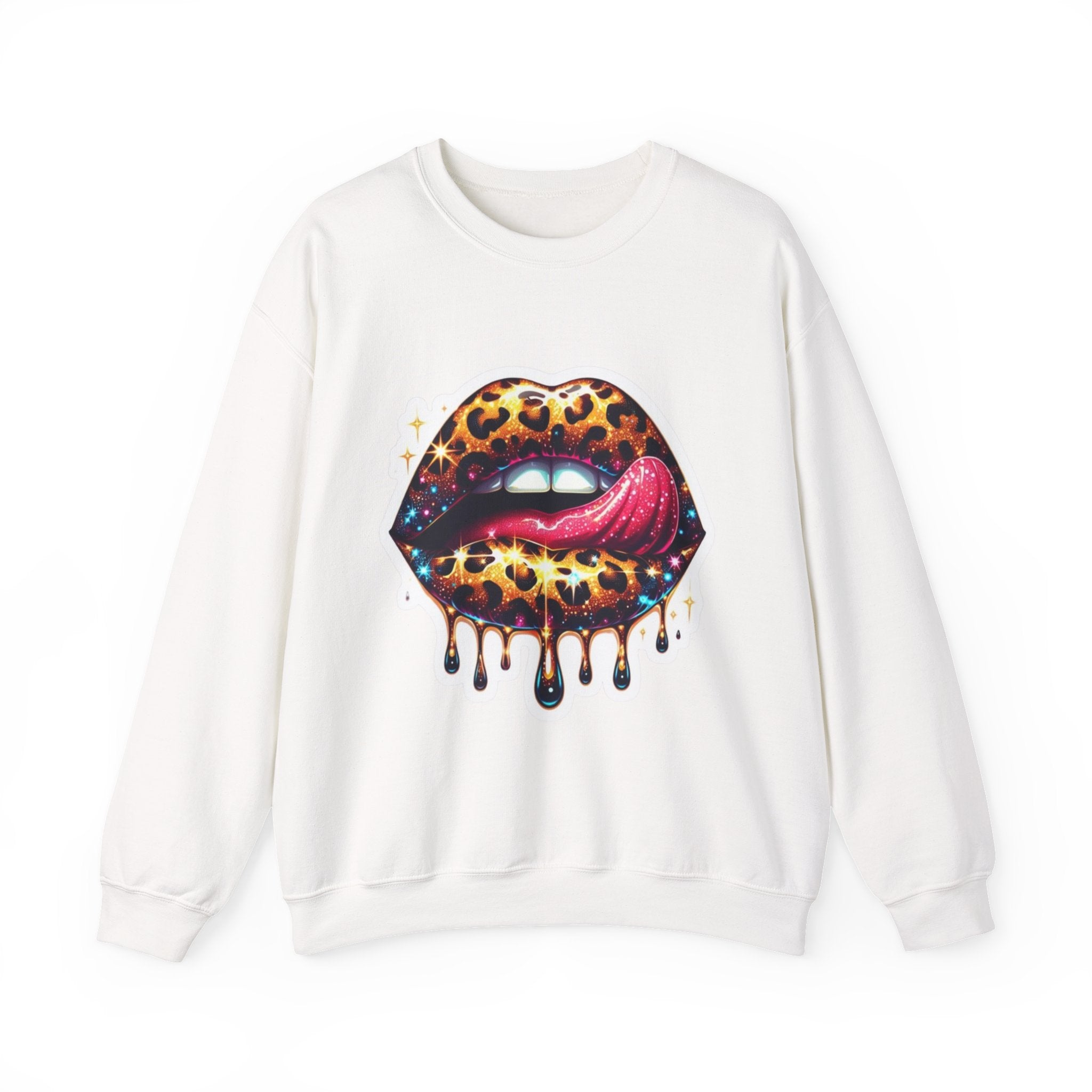Wild Glam" Cosmic Leopard Lips Premium Sweatshirt