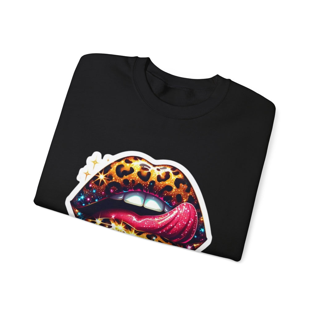 Wild Glam" Cosmic Leopard Lips Premium Sweatshirt