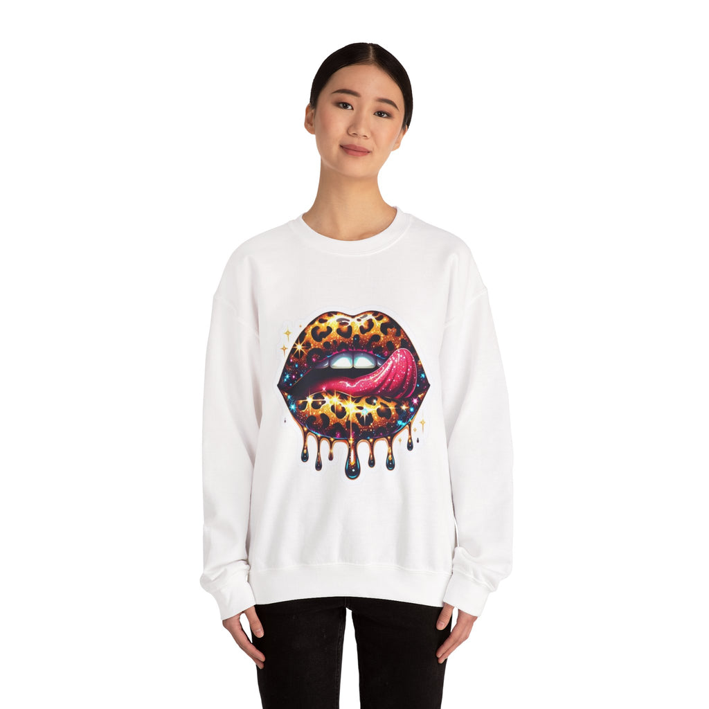 Wild Glam" Cosmic Leopard Lips Premium Sweatshirt