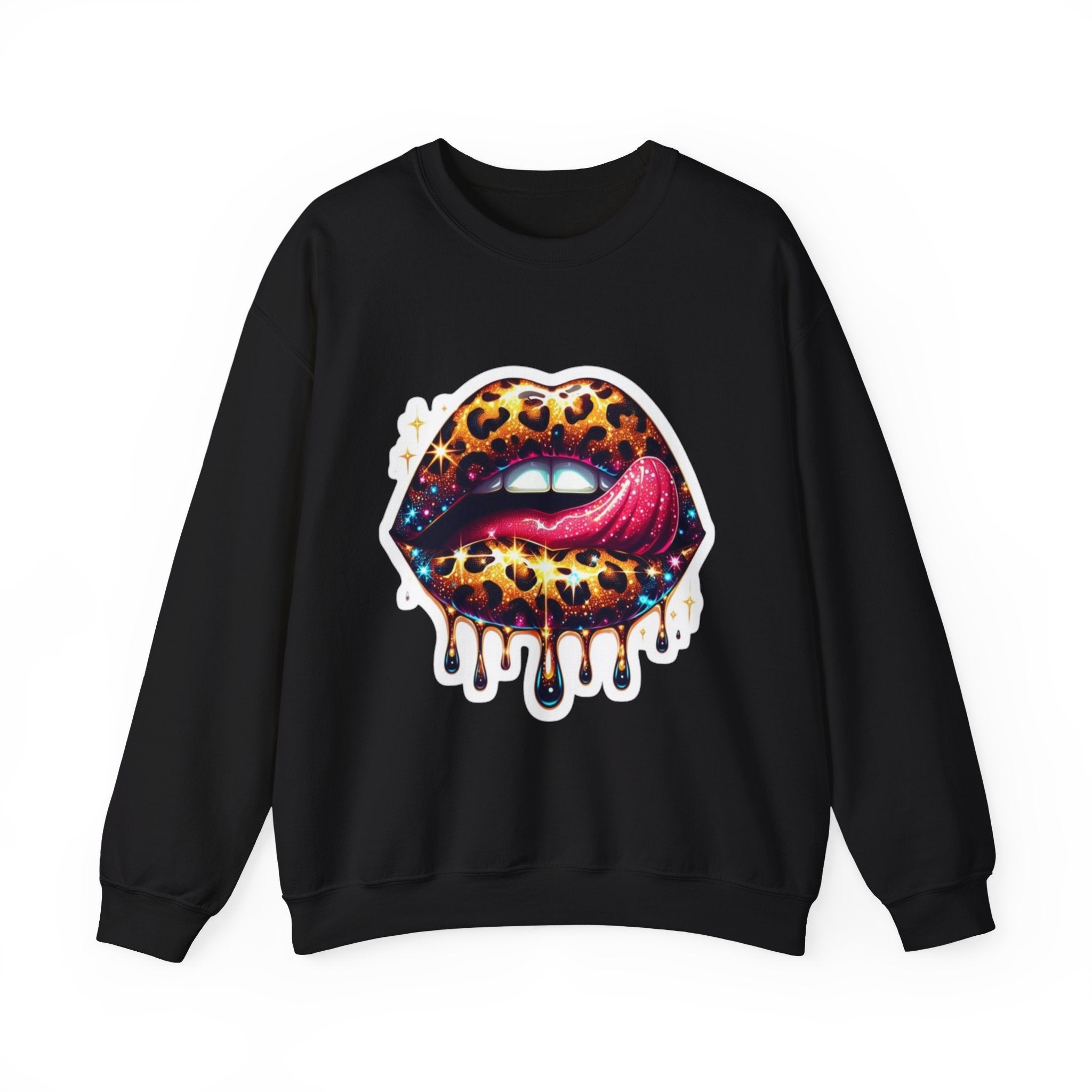 Wild Glam" Cosmic Leopard Lips Premium Sweatshirt
