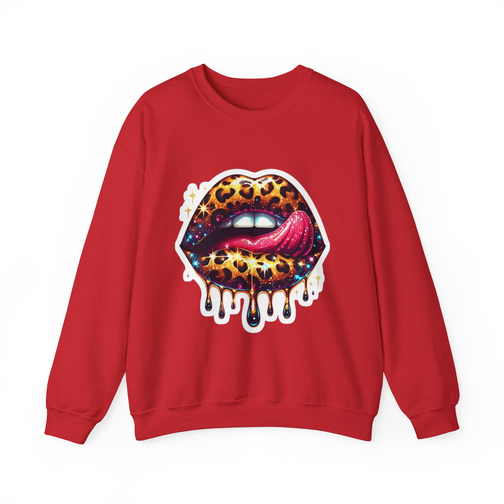 Wild Glam" Cosmic Leopard Lips Premium Sweatshirt
