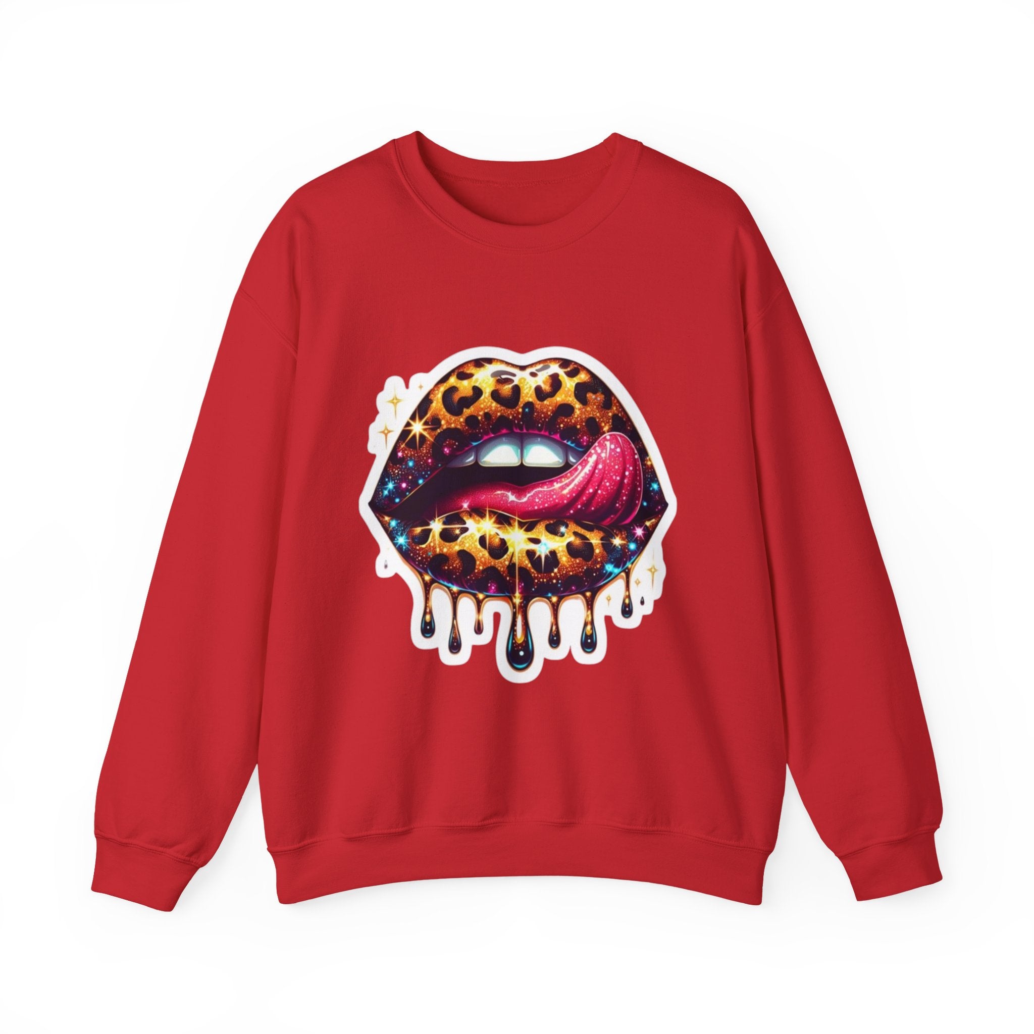 Wild Glam" Cosmic Leopard Lips Premium Sweatshirt